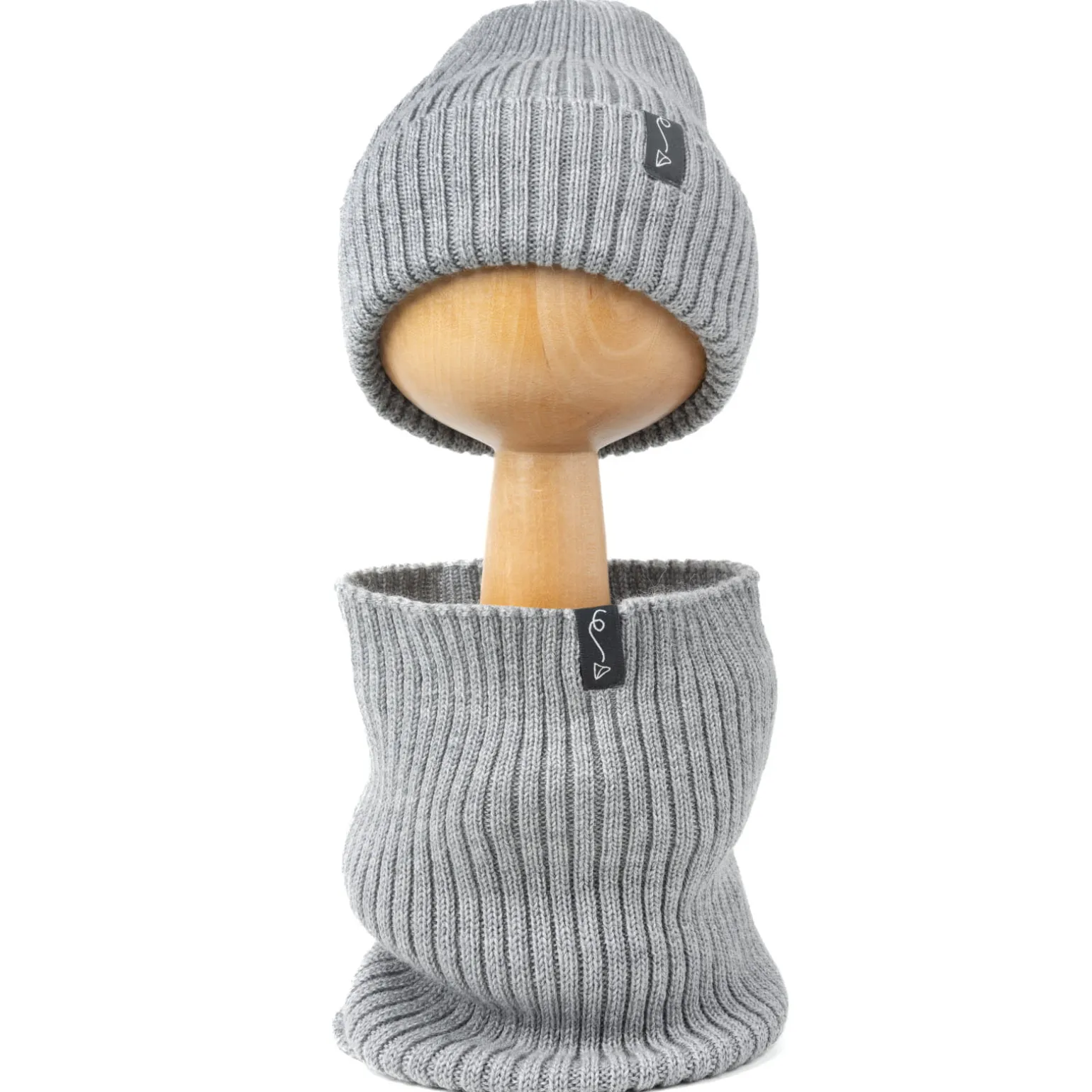 Czapeczka z wełny Merino - GREY MELANGE
