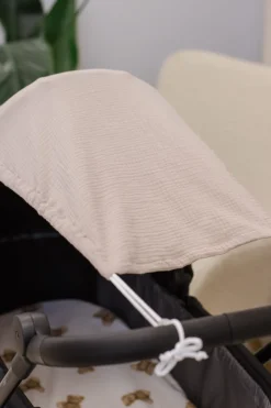 Daszek przeciwsłoneczny do wózka z muślinu- Beige
