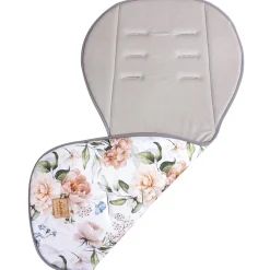 Dwustronna wkładka do wózka spacerowego - Peony White
