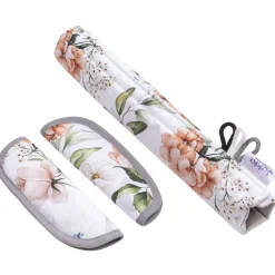 Dwustronna wkładka do wózka spacerowego - Peony White