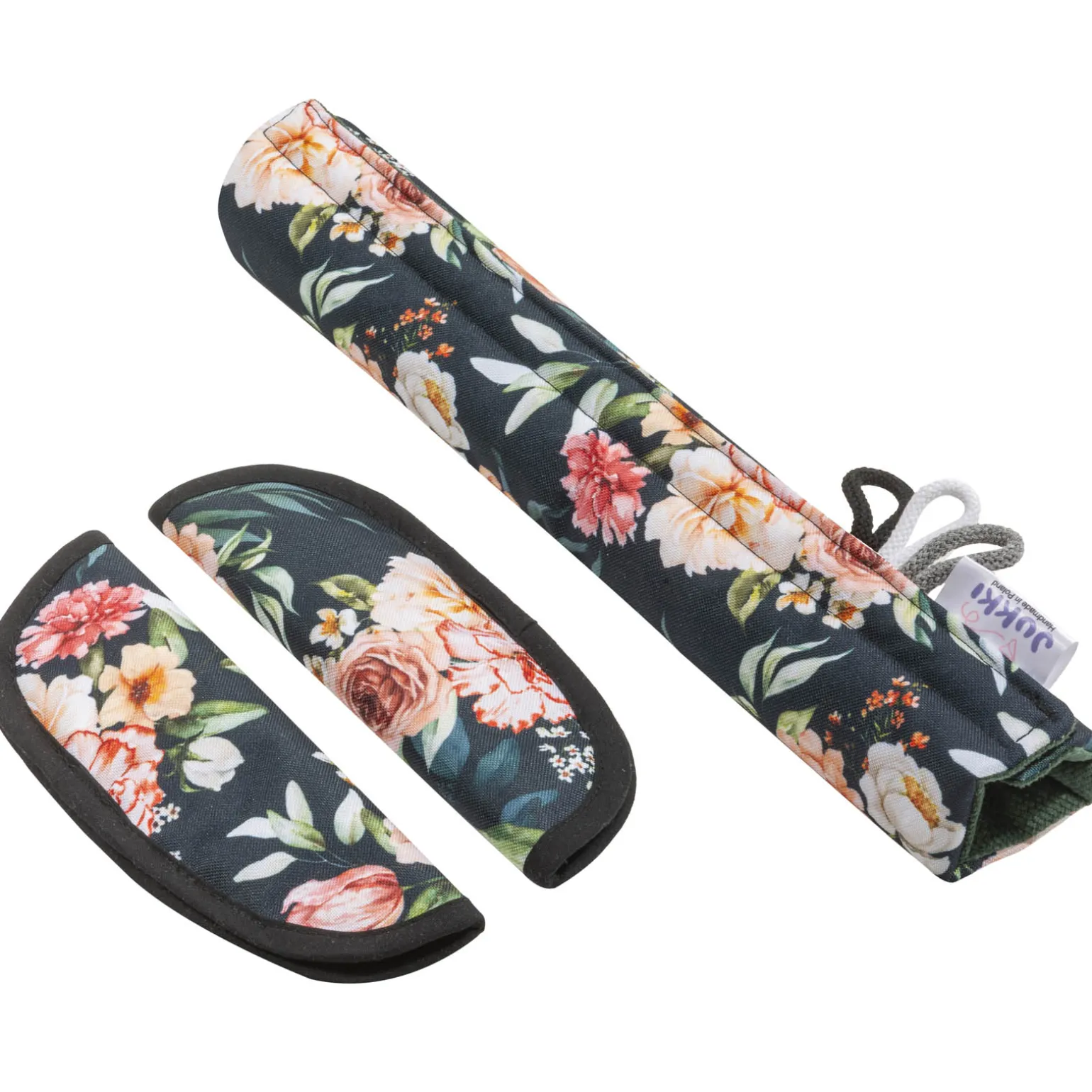 Dwustronna wkładka do wózka spacerowego - Peony Black