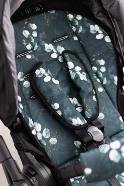 Dwustronna wkładka do wózka spacerowego - Eucalyptus Black