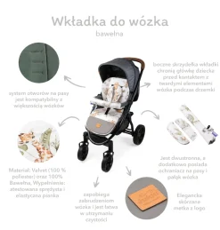 Dwustronna wkładka do wózka spacerowego - Happy Jungle