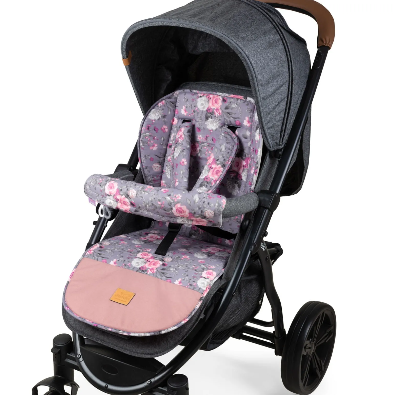 Dwustronna wkładka do wózka spacerowego - Tea Roses