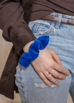 Gumka do włosów SCRUNCHIES welur chabrowy