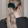 Gumka do włosów SCRUNCHIES welur butelkowa zieleń