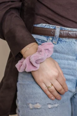 Gumka do włosów SCRUNCHIES welur old rose