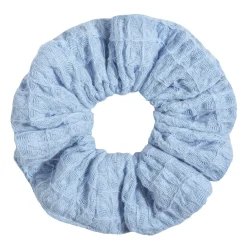 Gumka do włosów SCRUNCHIES z bawełny wafelkowej - Blue