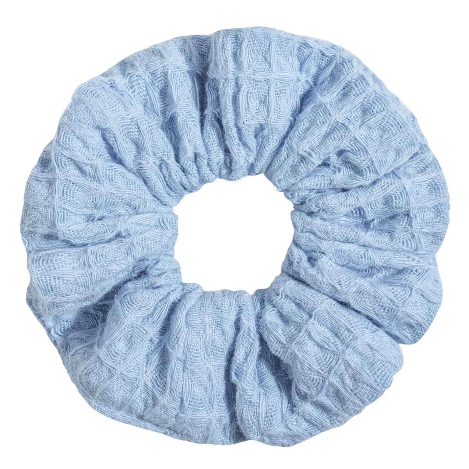 Gumka do włosów SCRUNCHIES z bawełny wafelkowej - Blue