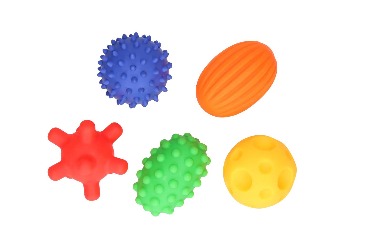 HENCZ TOYS Zestaw 5 szt. kolorowych piłeczek sensorycznych 0+