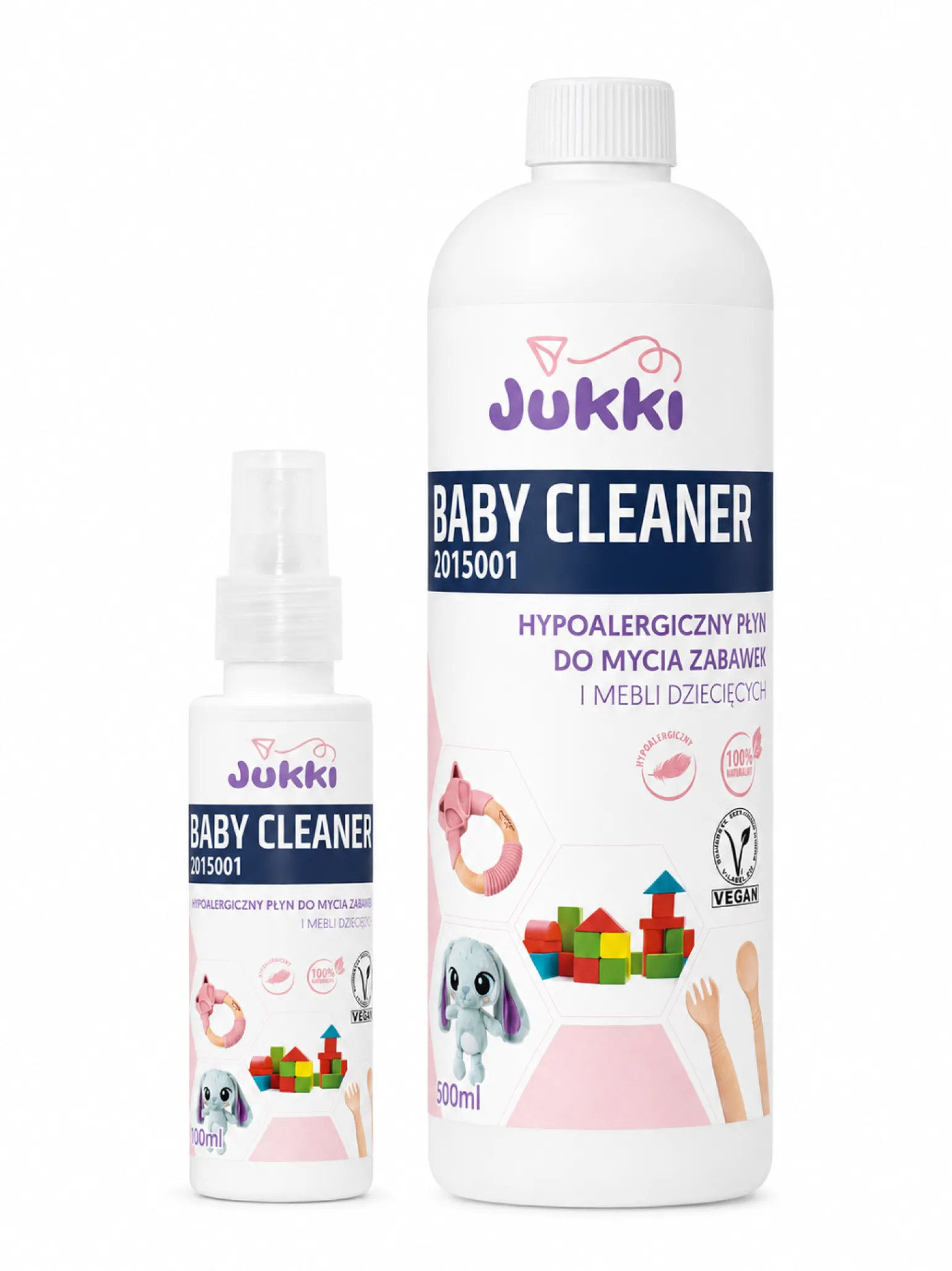 JUKKI BABY CLEANER Hypoalergiczny, antybakteryjny środek do czyszczenia zabawek i mebli dziecięcych 100ml