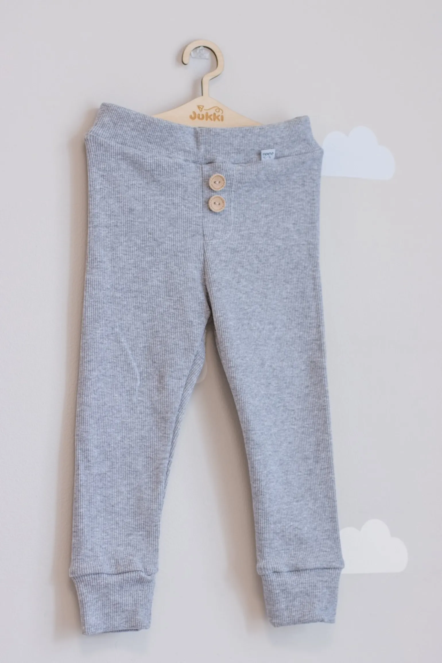 JUKKI Komplet prążkowany dziecięcy - Grey Melange