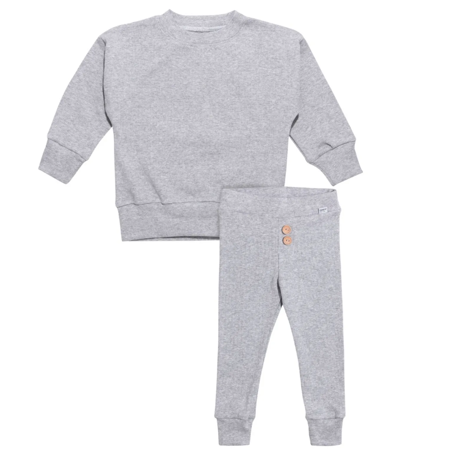 JUKKI Komplet prążkowany dziecięcy - Grey Melange