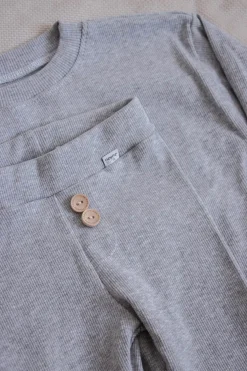 JUKKI Komplet prążkowany dziecięcy - Grey Melange