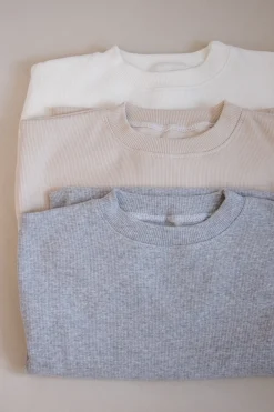 JUKKI Komplet prążkowany dziecięcy - Grey Melange