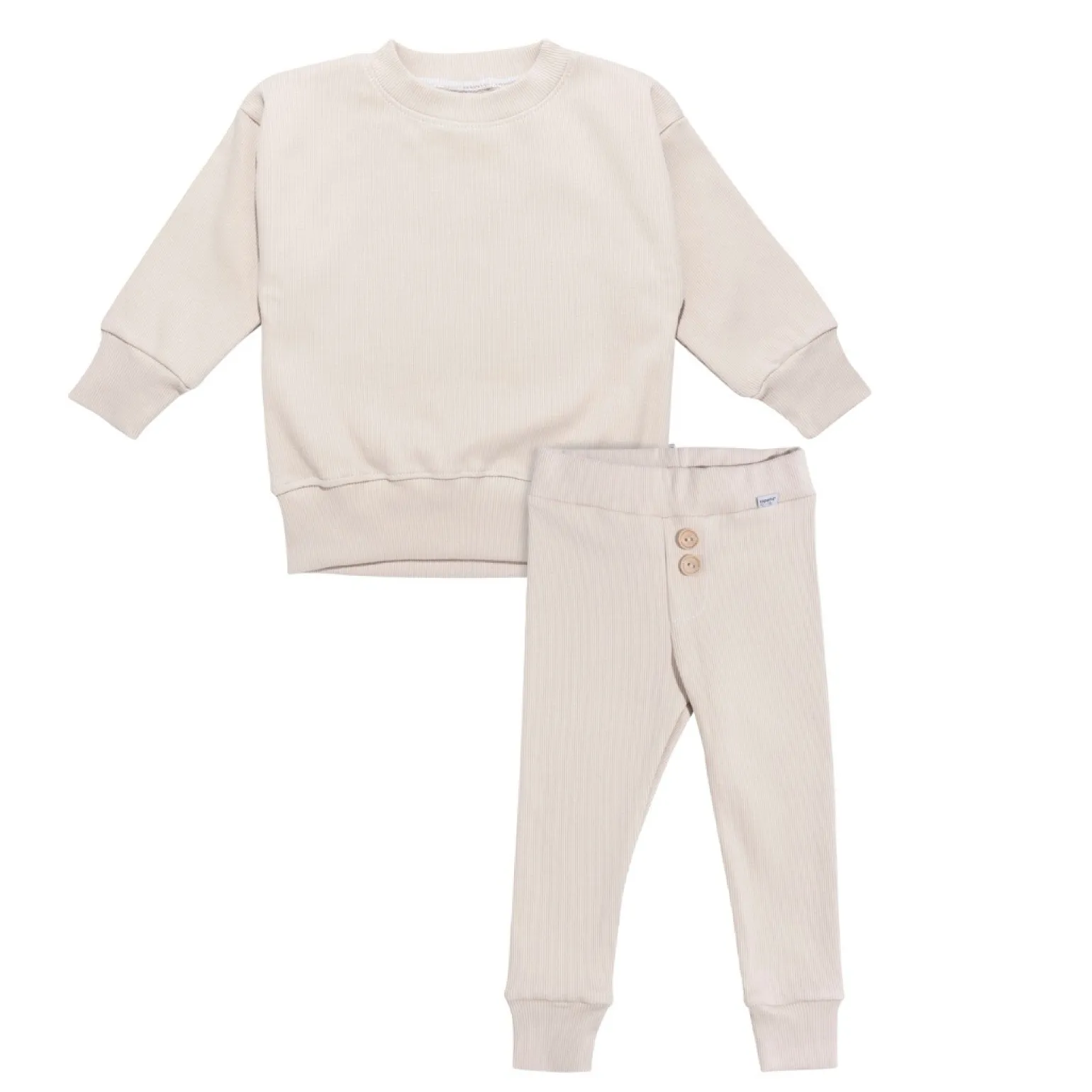 JUKKI Komplet prążkowany dziecięcy - Beige