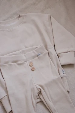 JUKKI Komplet prążkowany dziecięcy - Beige