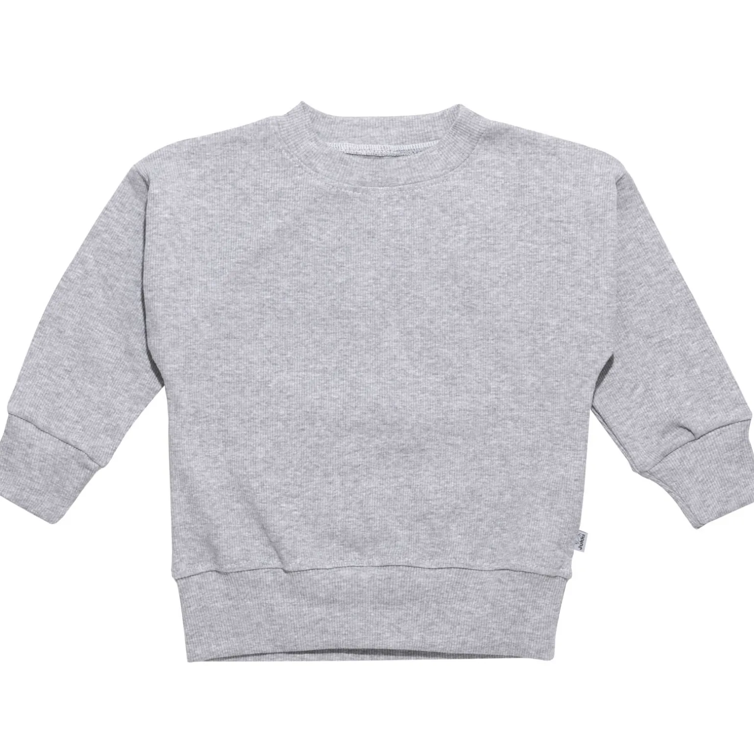 JUKKI Prążkowana bluza oversize - Grey Melange