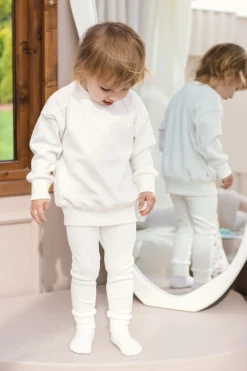 JUKKI Prążkowana bluza oversize - Ecru