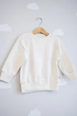 JUKKI Prążkowana bluza oversize - Ecru