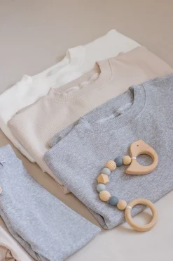 JUKKI Prążkowana bluza oversize - Beige