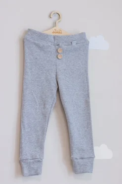JUKKI Prążkowane legginsy dziecięce - Grey Melange