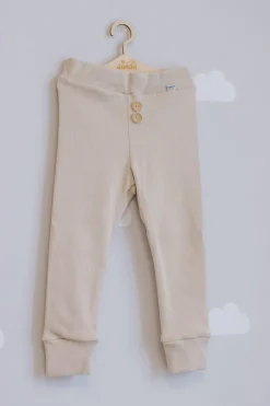 JUKKI Prążkowane legginsy dziecięce - Beige