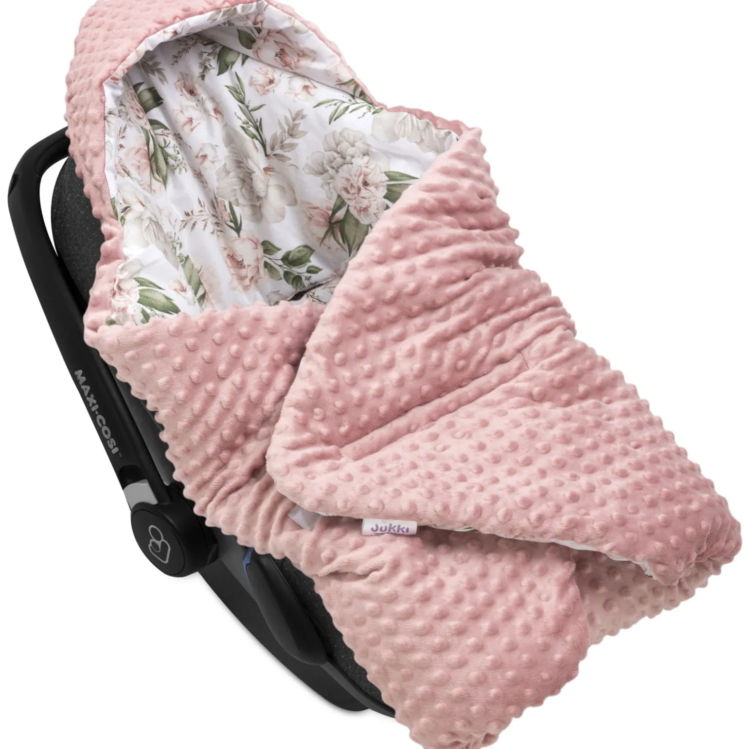 Kocyk do fotelika samochodowego - Secret Garden i Old Rose Minky