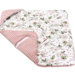 Kocyk do fotelika samochodowego - Secret Garden i Old Rose Minky