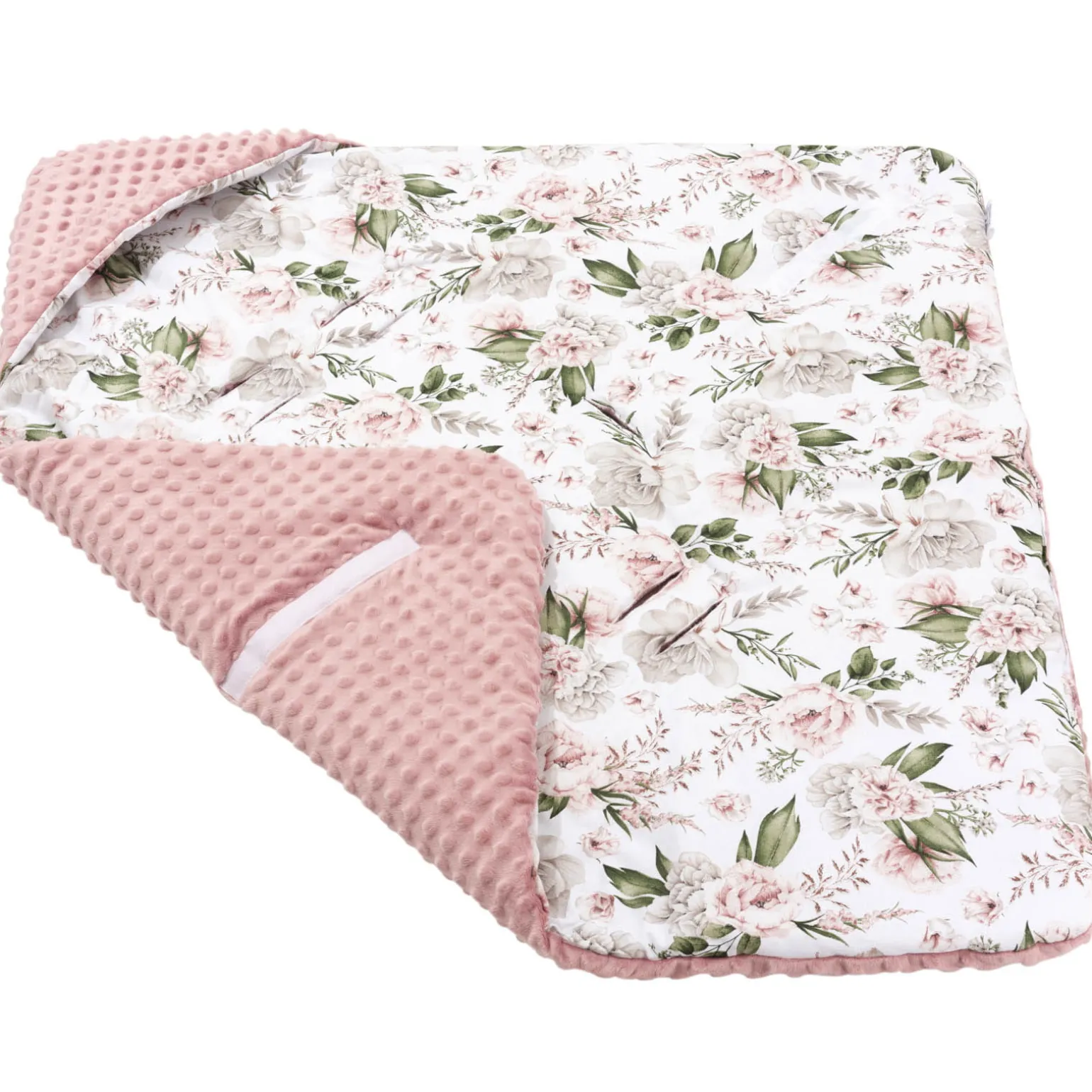 Kocyk do fotelika samochodowego - Secret Garden i Old Rose Minky
