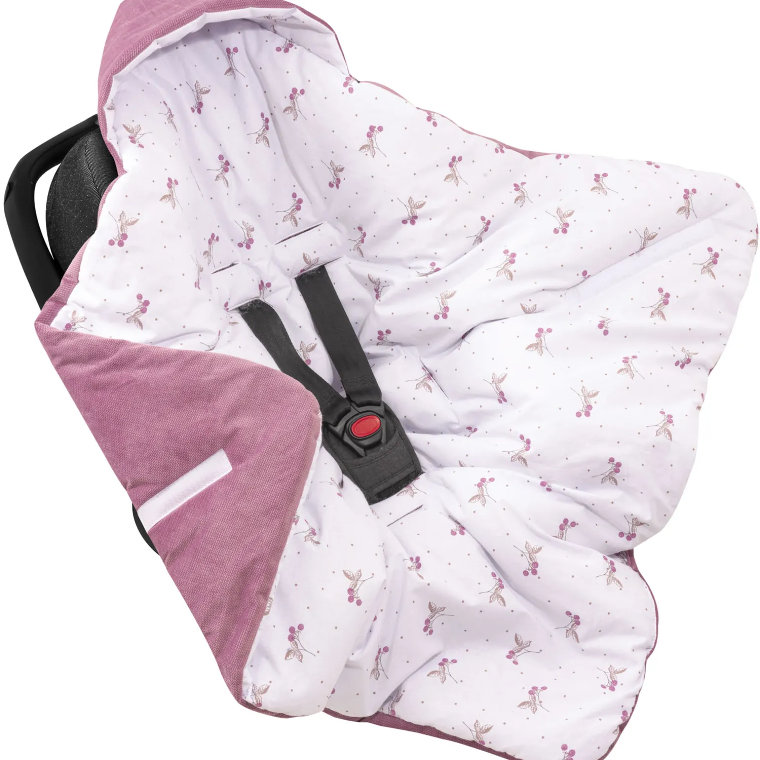 Kocyk do fotelika samochodowego -Blackberry Dreams i Old Rose Velvet