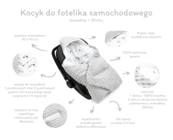 Kocyk do fotelika samochodowego - Balloon Travel i szmaragdowe Minky