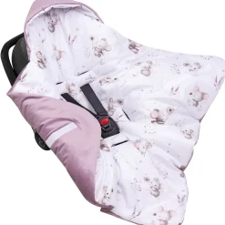 Kocyk do fotelika samochodowego - Lovely Mouse i Wrzosowy Soft Velvet