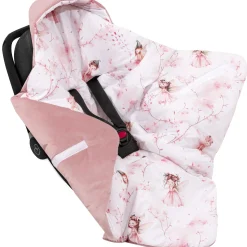 Kocyk do fotelika samochodowego - Little Fairy i Smokey Pink Soft Velvet