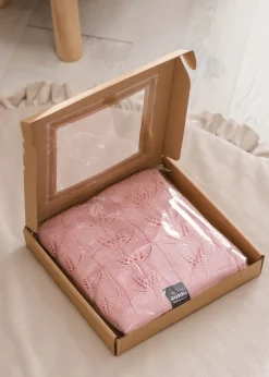 Kocyk dziany BAMBUS 75 x 100 cm - Blush Pink
