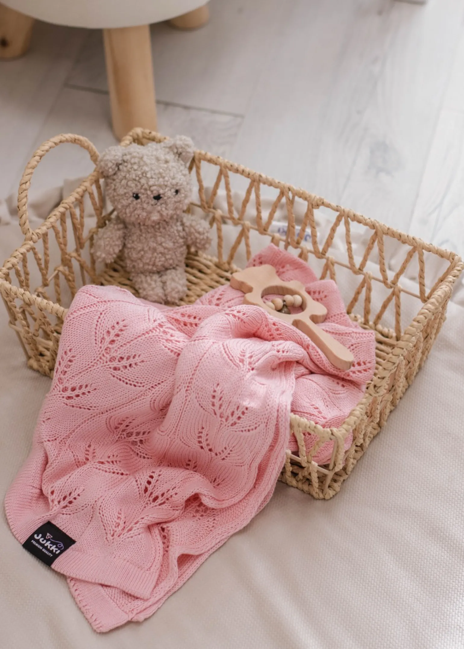 Kocyk dziany BAMBUS 75 x 100 cm - Blush Pink