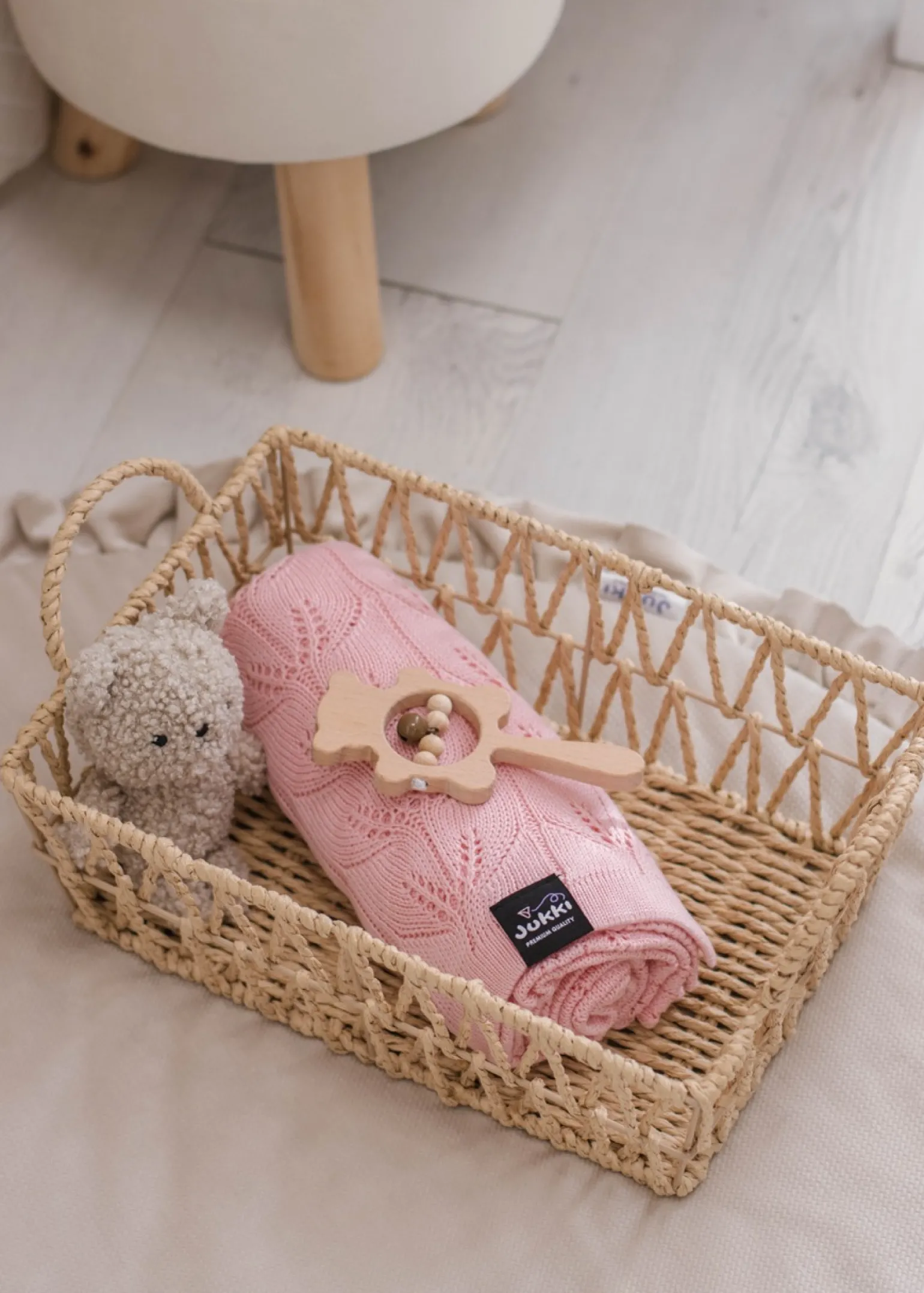 Kocyk dziany BAMBUS 75 x 100 cm - Blush Pink