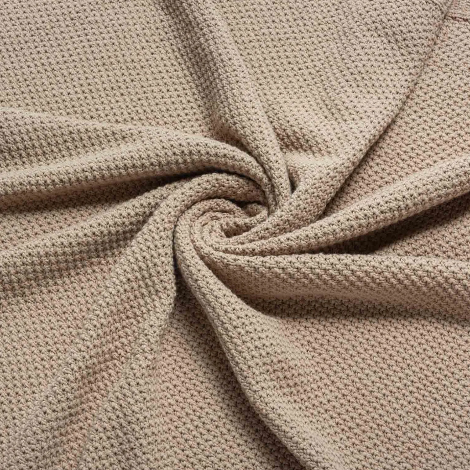 Kocyk dziany BAWEŁNA 100 x 140 cm - Beige