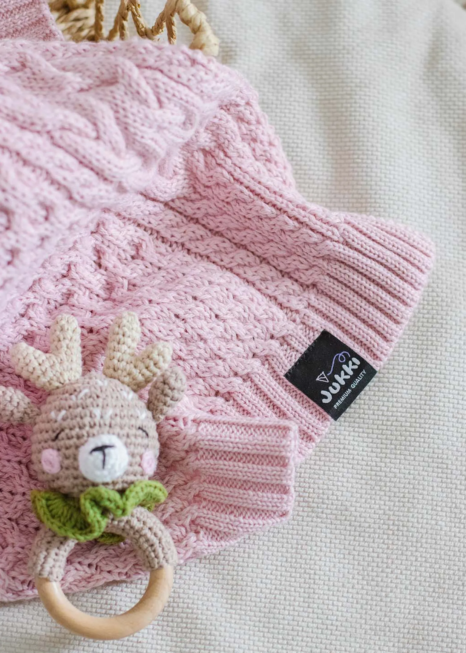 Kocyk dziany MERINO 85 x 100 cm - Pink Cupcake