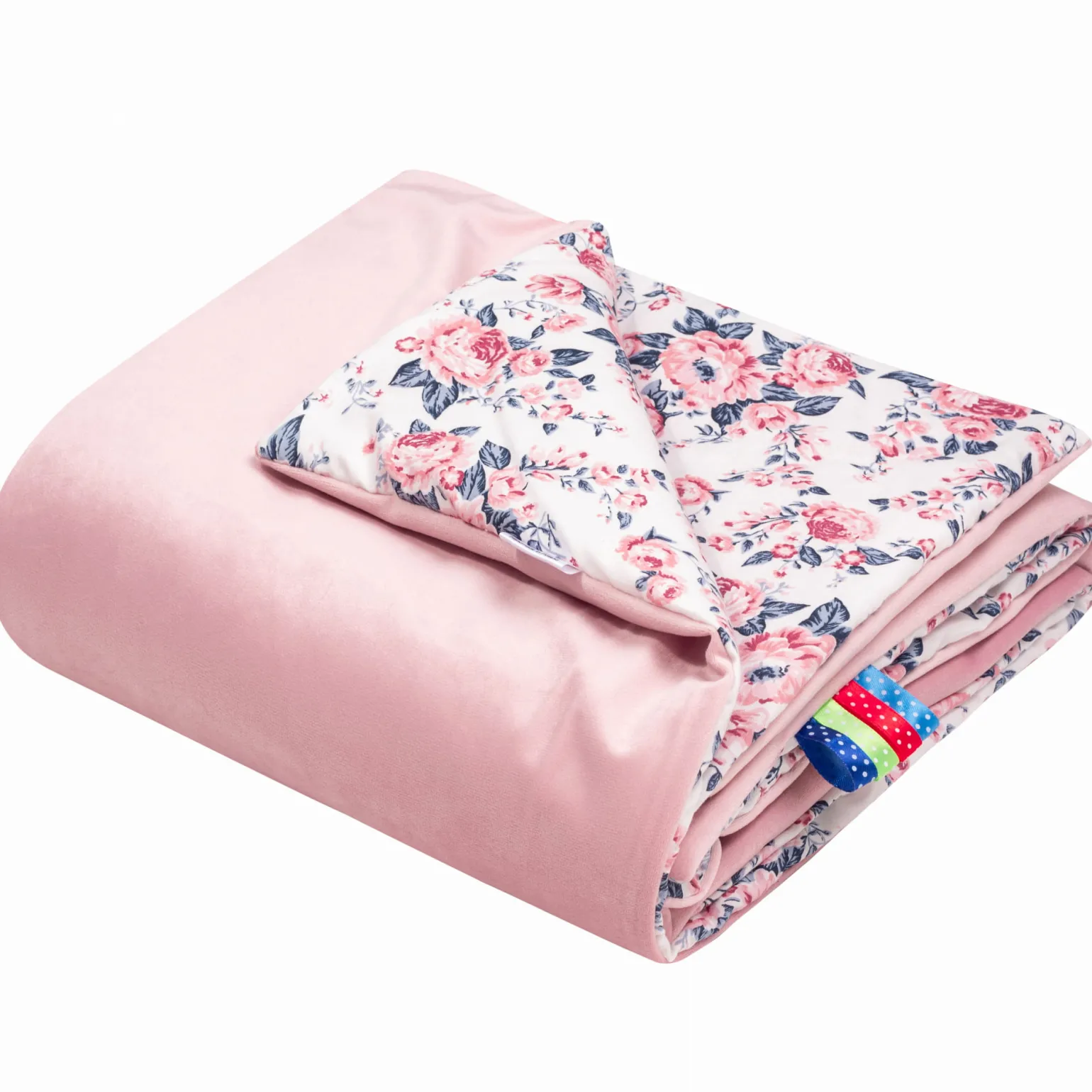 Kocyk dziecięcy 75x100cm - Roses i Smokey Pink Soft Velvet