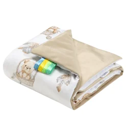 Kocyk niemowlęcy 55x75cm - Boho Bears i Cappuccino Soft Velvet