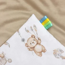Kocyk niemowlęcy 55x75cm - Boho Bears i Cappuccino Soft Velvet