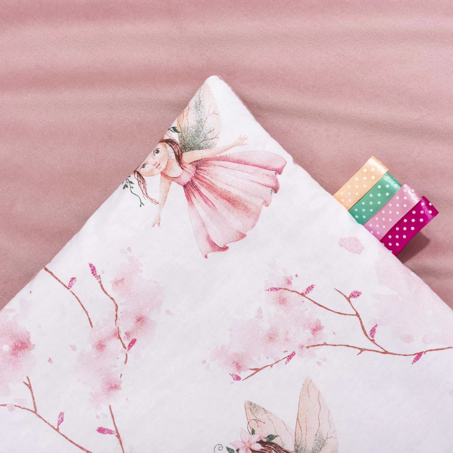 Kocyk niemowlęcy 55x75cm - Little Fairy i Smokey Pink Soft Velvet