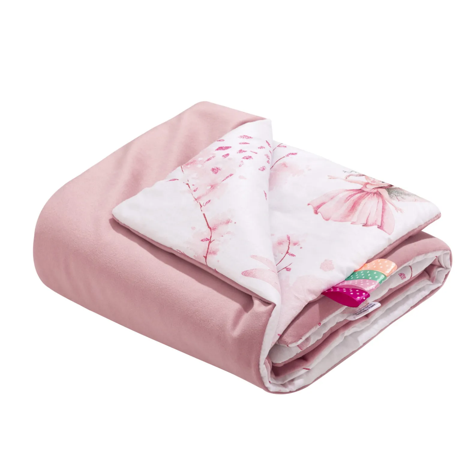 Kocyk niemowlęcy 55x75cm - Little Fairy i Smokey Pink Soft Velvet