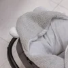 Kocyk, otulacz z kapturem do fotelika niemowlęcego z Boucle i Minky Plusz 90 x 90 cm - Grey