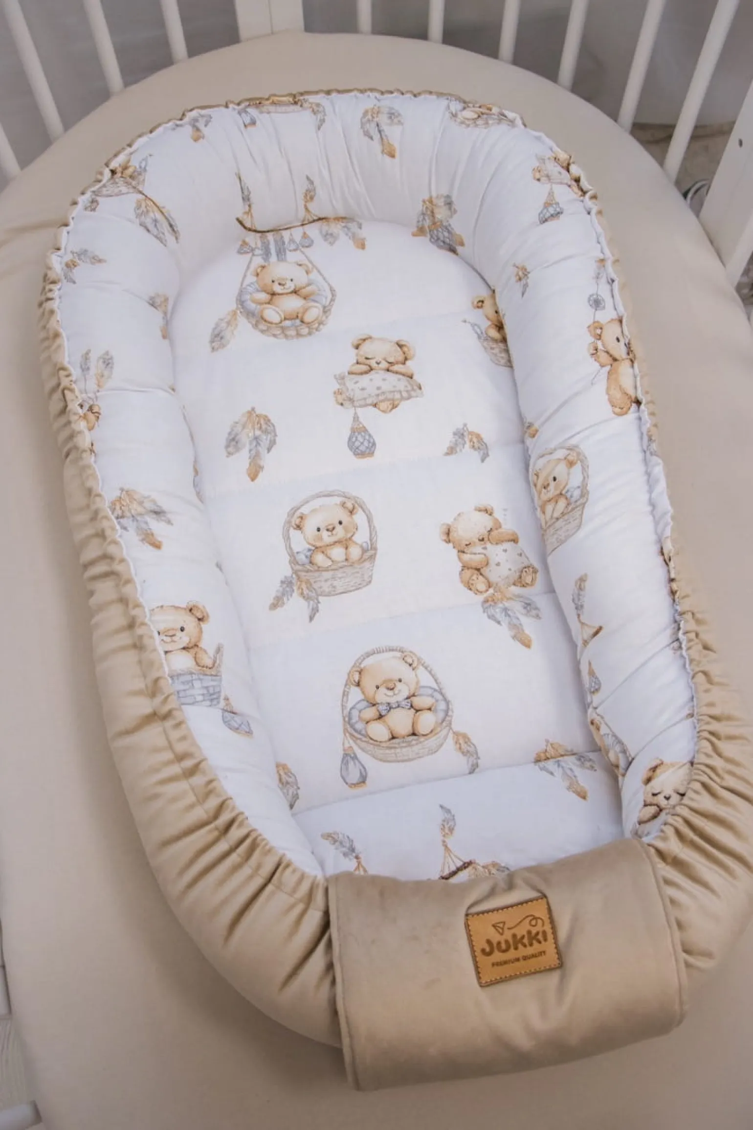 Kokon Comfort - Boho Bears i Cappuccino Soft Velvet