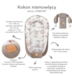 Kokon Comfort - Roses i Smokey Pink Soft Velvet