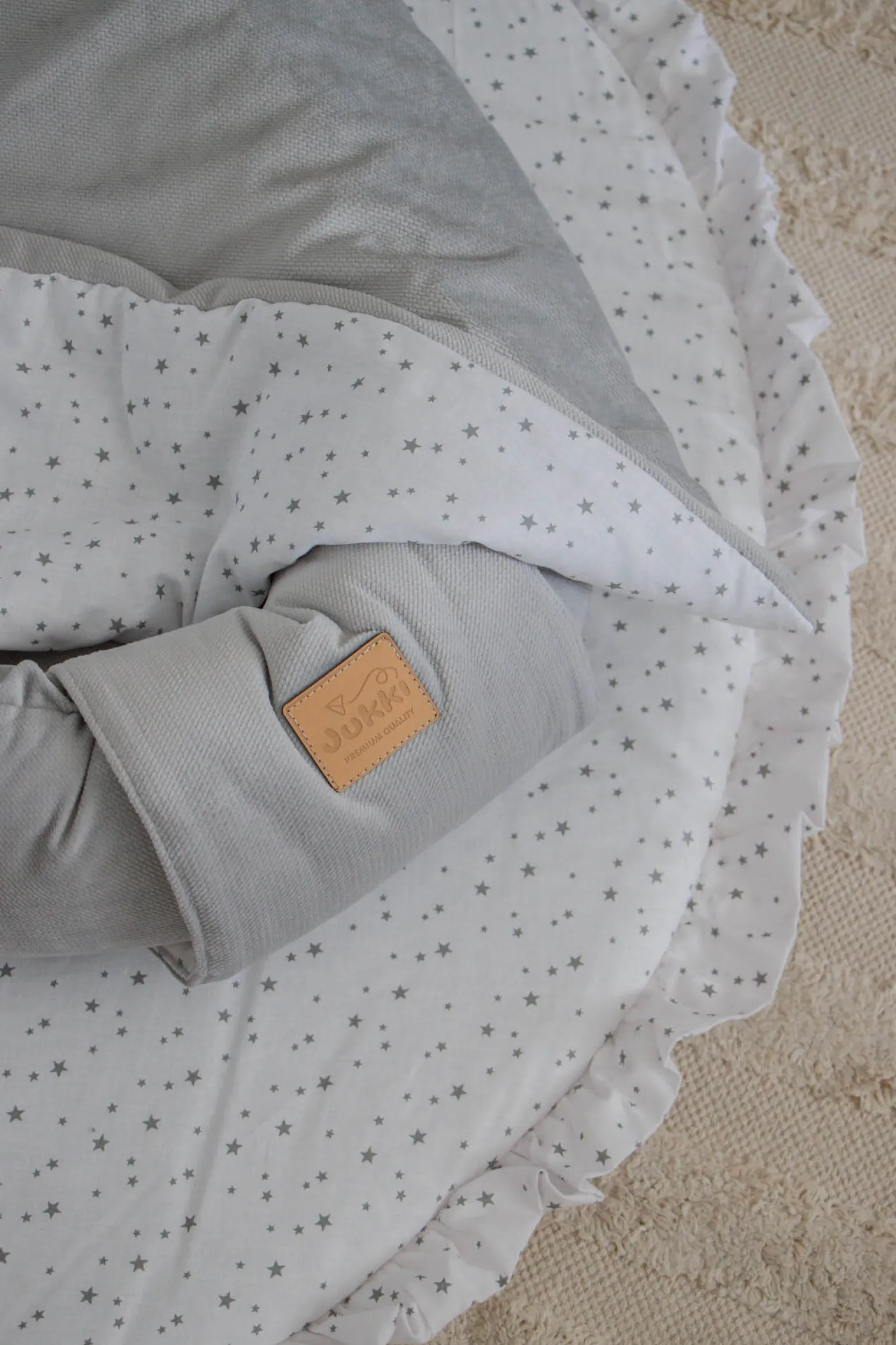 Kokon Comfort - Twinkle Stars i szary Velvet