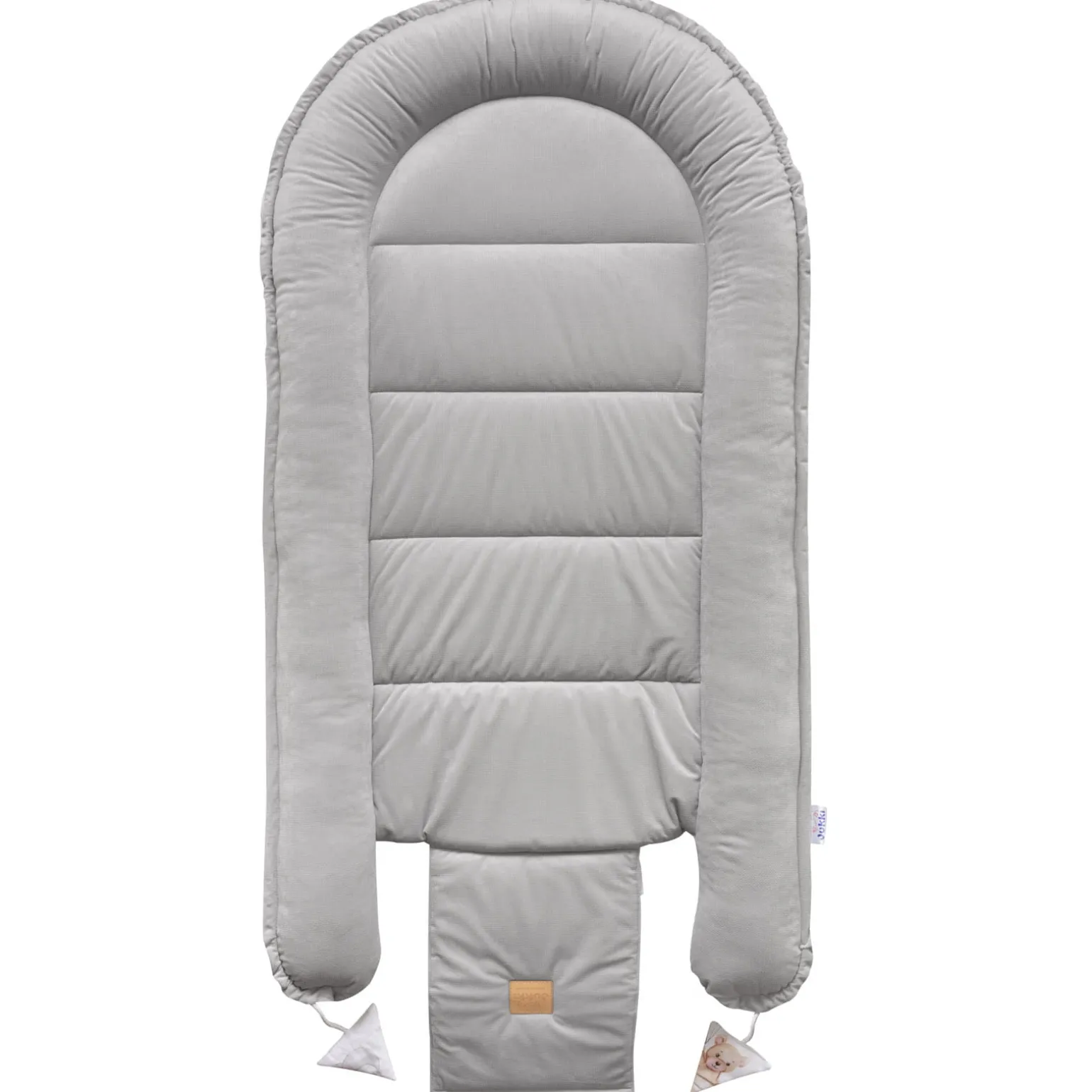 Kokon XXL 65 x 120 cm - Cloudy Bears i szary Velvet