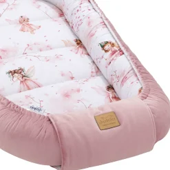 Kokon XXL 65 x 120 cm - Little Fairy i Smokey Pink Soft Velvet